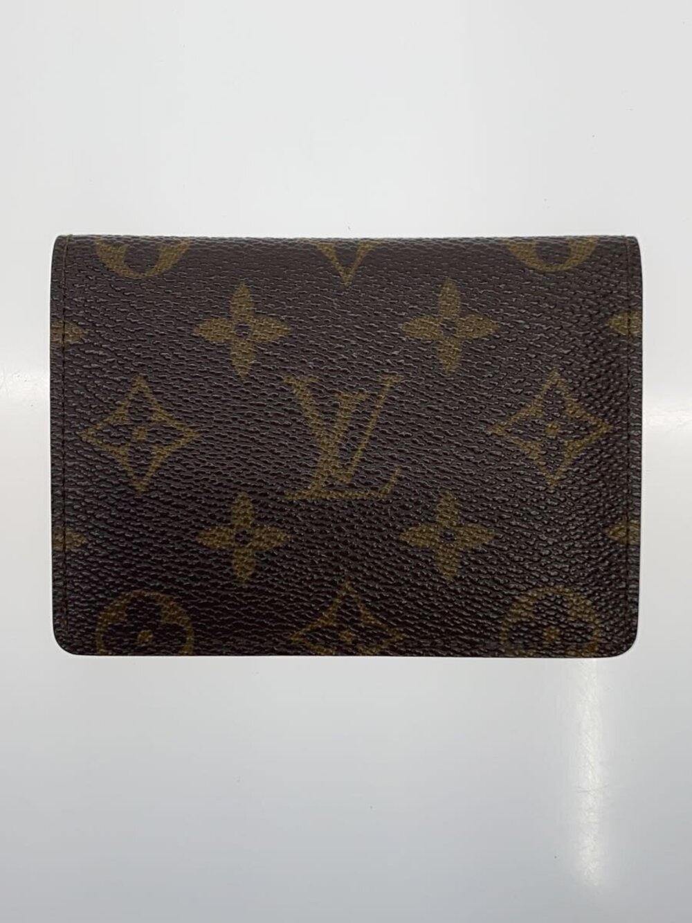 LOUIS VUITTON Porte Wallet Cartes Vertical Monogram Canvas Leather Brown